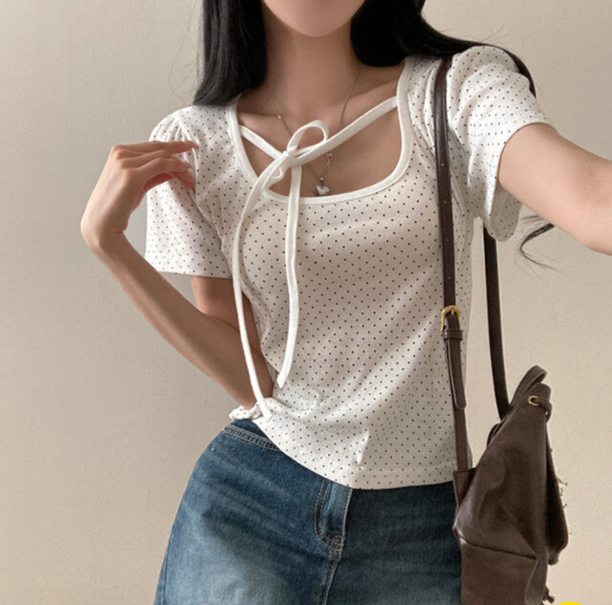 KR DOT RIBBON TEE (3 COLORS)