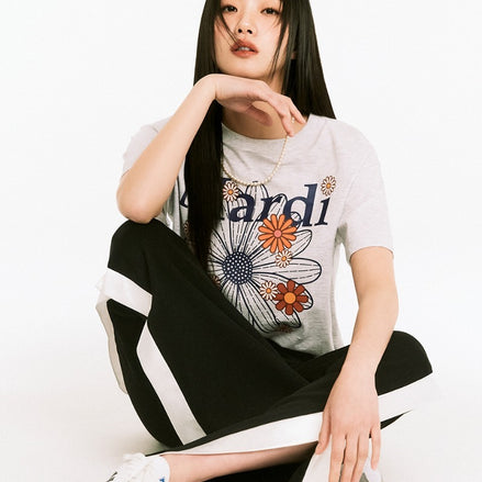 MARDI MERCREDI - TSHIRT FLOWERMARDI BLOSSOM｜HEATHER NAVY