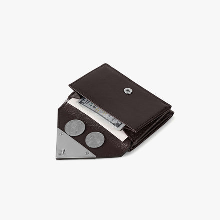 CRINKLE TRIANGLE TRIPLE WALLET (ESPRESSO)