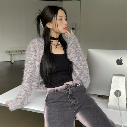KR MIXED CROP CARDIGAN (5 COLORS)