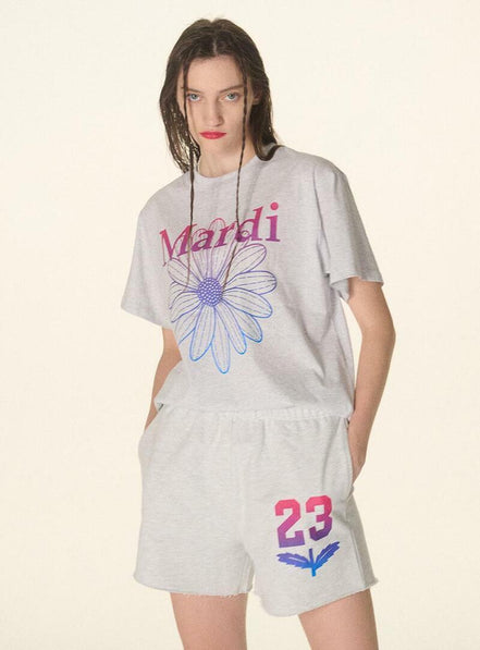 MARDI MERCREDI - TSHIRT FLOWERMARDI GRADATION｜HEATHER PURPLE