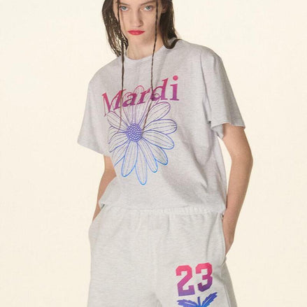 MARDI MERCREDI - TSHIRT FLOWERMARDI GRADATION｜HEATHER PURPLE