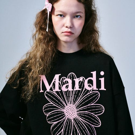 MARDI MERCREDI -  SWEATSHIRT FLOWERMARDI_BLACK PINK