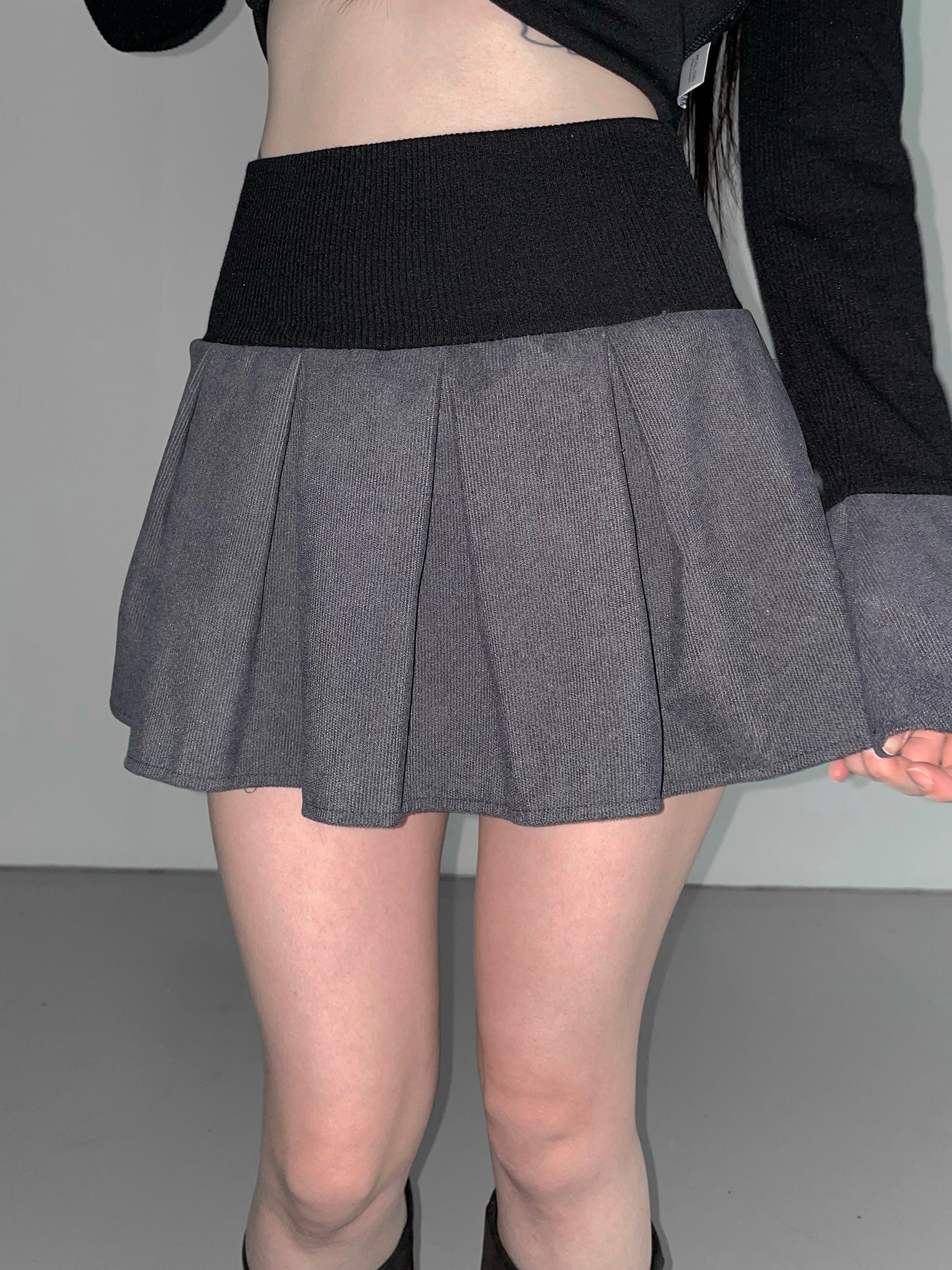 KR AMELIA SHIRT TOP (BLACK GREY)