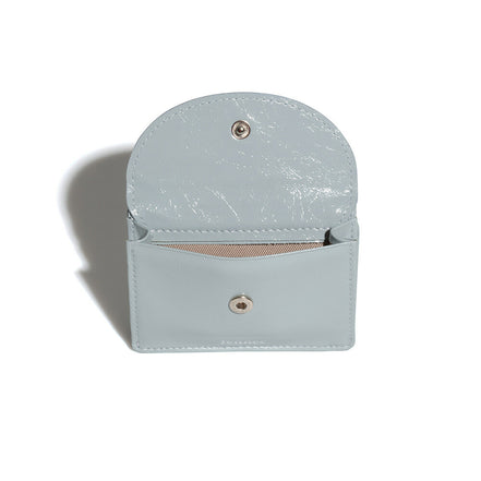 CRINKLE HALFMOON MINI WALLET (MID GREY)