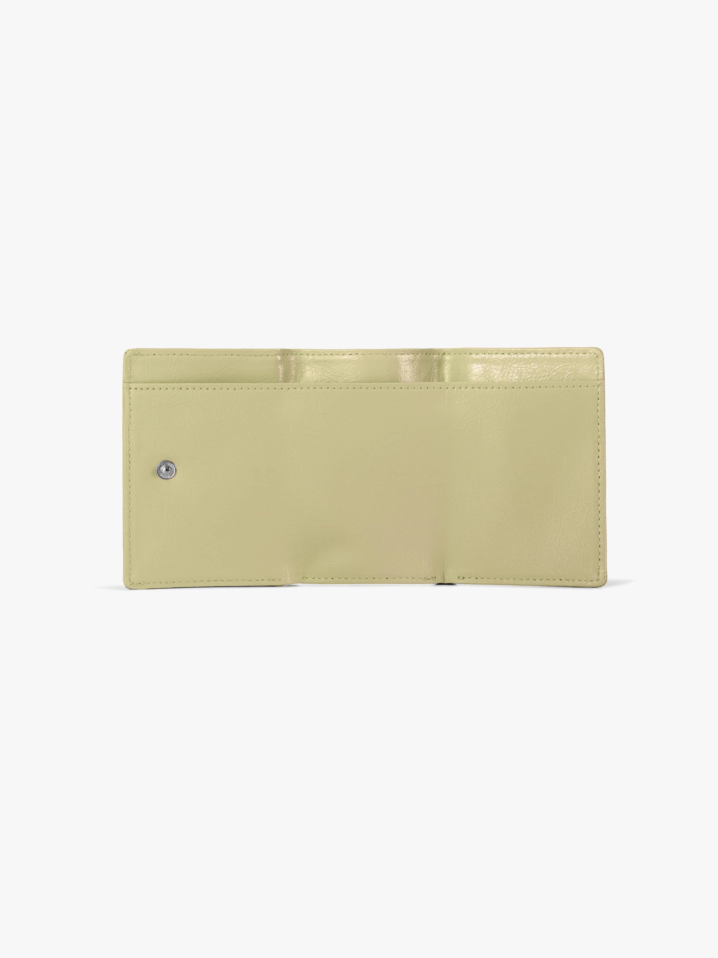 CRINKLE TRIANGLE TRIPLE WALLET (SOFT OLIVE)