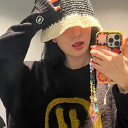 NICEGHOSTCLUB- SUMMER KNIT BUCKET HAT (BLACK)