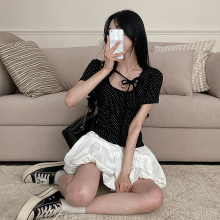 KR DOT RIBBON TEE (3 COLORS)