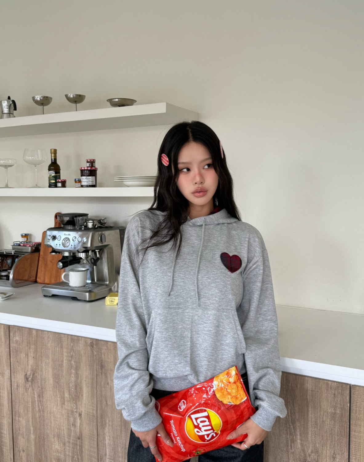 KR CHECKED HEART HOODIE (3 COLORS)