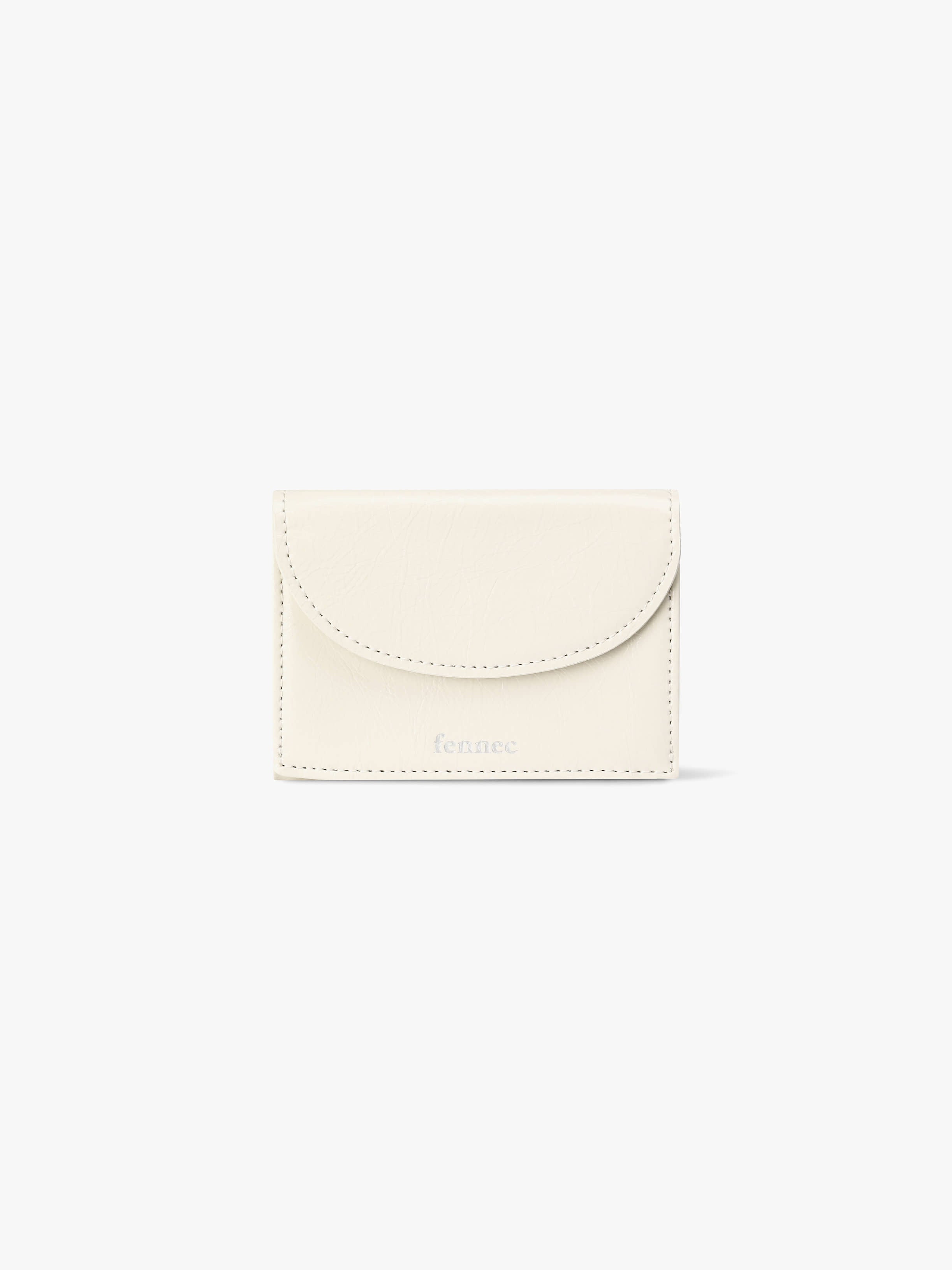 CRINKLE HALFMOON MINI WALLET (VANILLA)