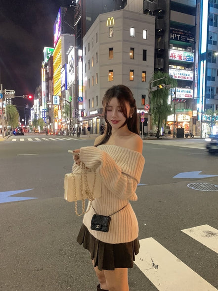KR STAIGHT OFF SHOULDER KNIT
