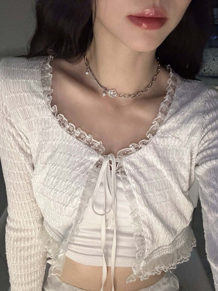 (yeji同款) OFUSE - pearl drop choker (rose)
