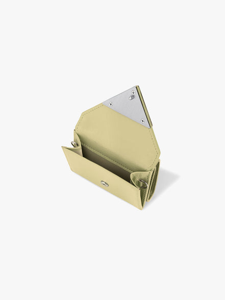 CRINKLE TRIANGLE TRIPLE WALLET (SOFT OLIVE)