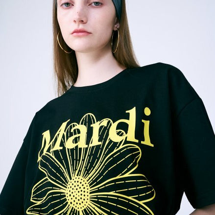 MARDI MERCREDI - TSHIRT FLOWERMARDI｜BLACK YELLOW
