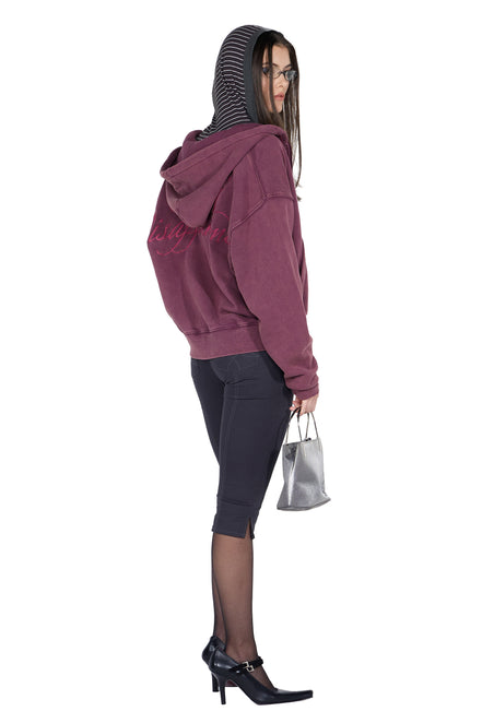 SCULPTOR - Bad Seed Washed Hoodie Zip-Up (Deep Purple)
