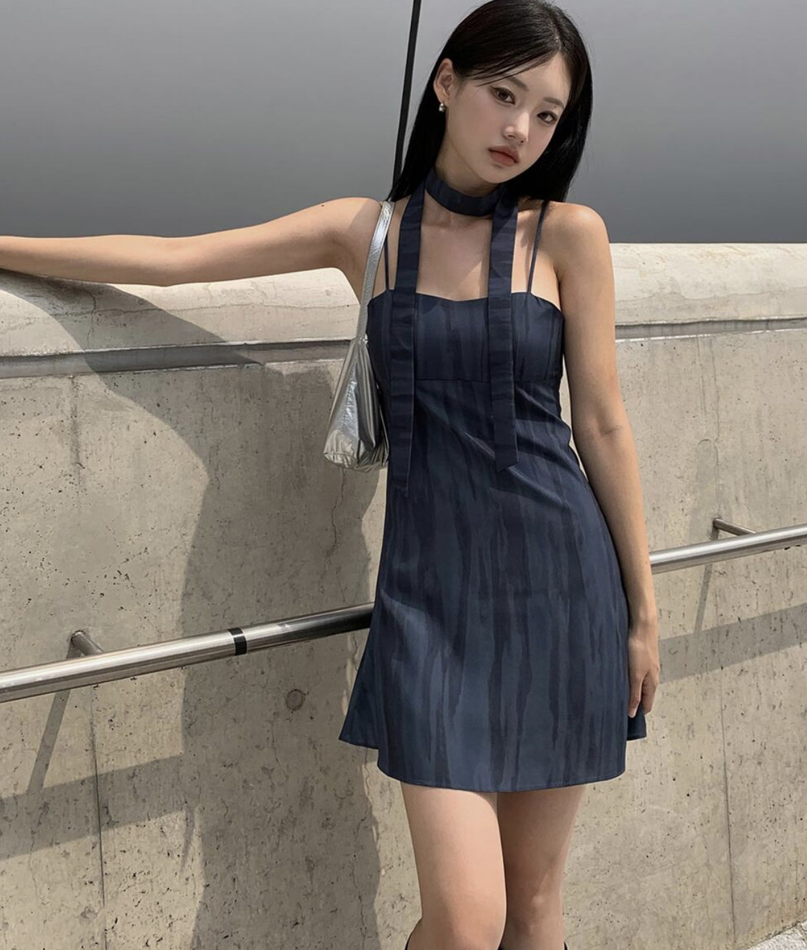 (現貨) KR DYE TIED SCARF ONE PIECE NAVY