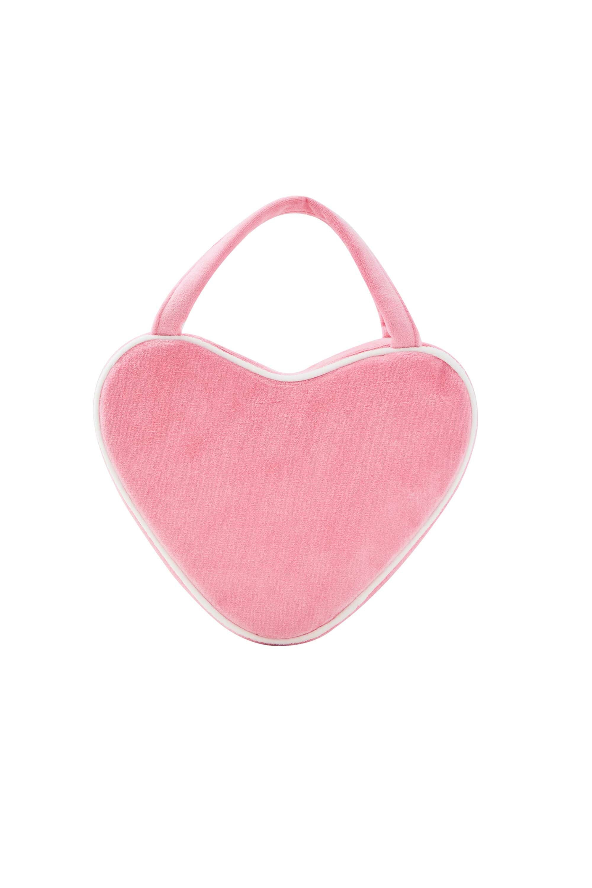 EMIS - VELOUR HEART TOTE BAG-PINK