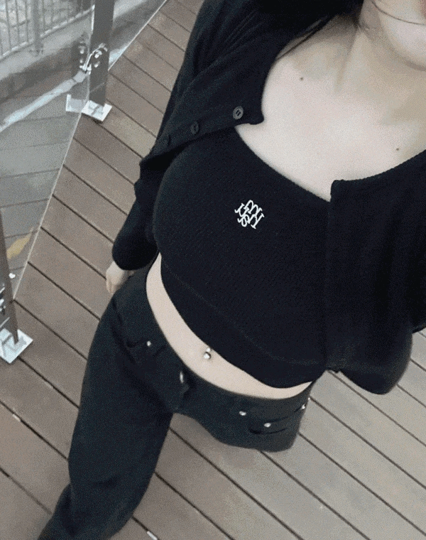 muahmuah - slimfit knit vest cardigan SET (7 COLORS)