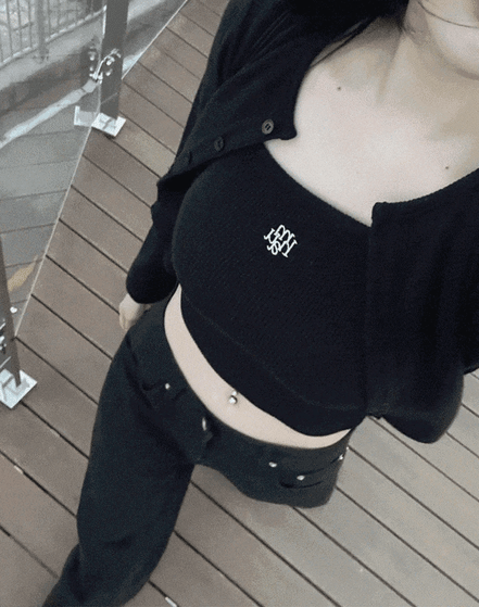 muahmuah - slimfit knit vest cardigan SET (7 COLORS)