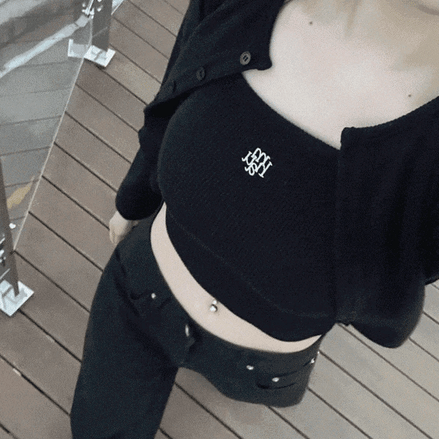 muahmuah - slimfit knit vest cardigan SET (7 COLORS)