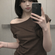 KR OFF SHOULDER SLIM TOP (5 COLORS)