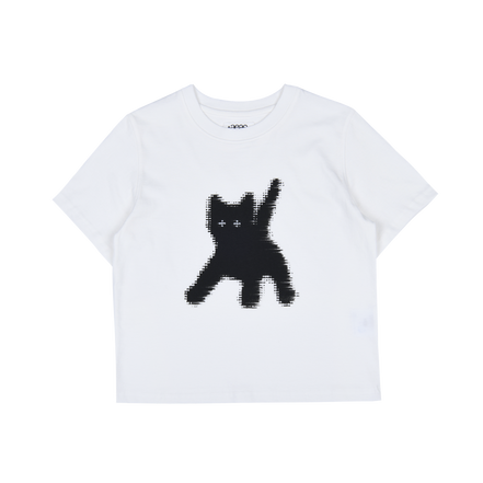 AEAE - FLASHED CATS EYE CROP T-SHIRTS [WHITE]