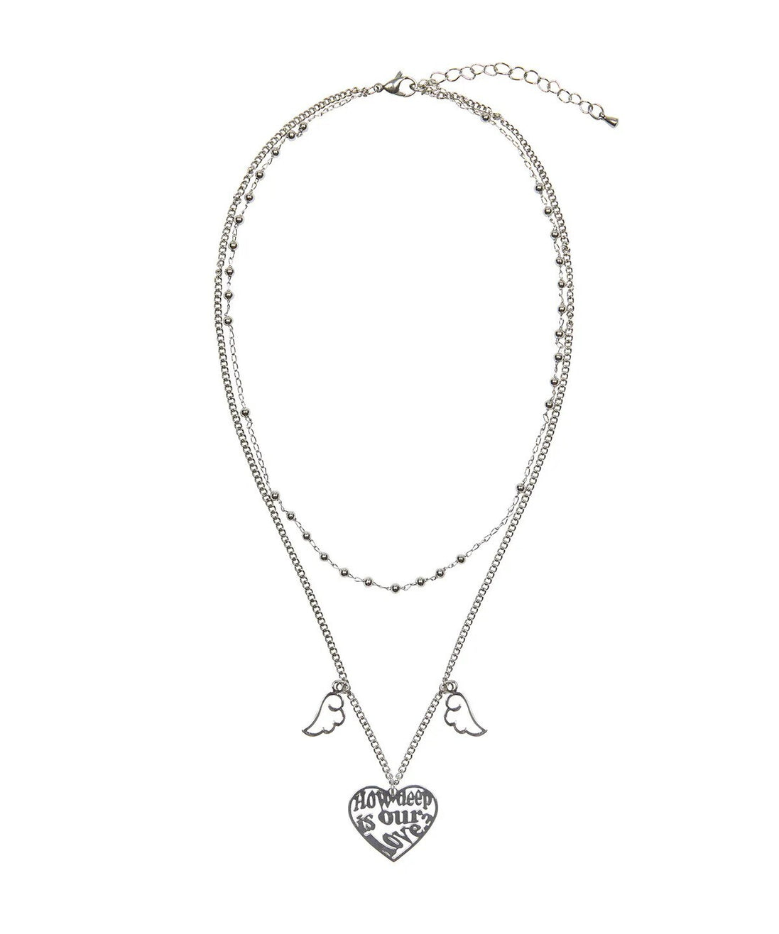 luvistrue - GT LOGO LAYERED NECKLACE(SILVER)