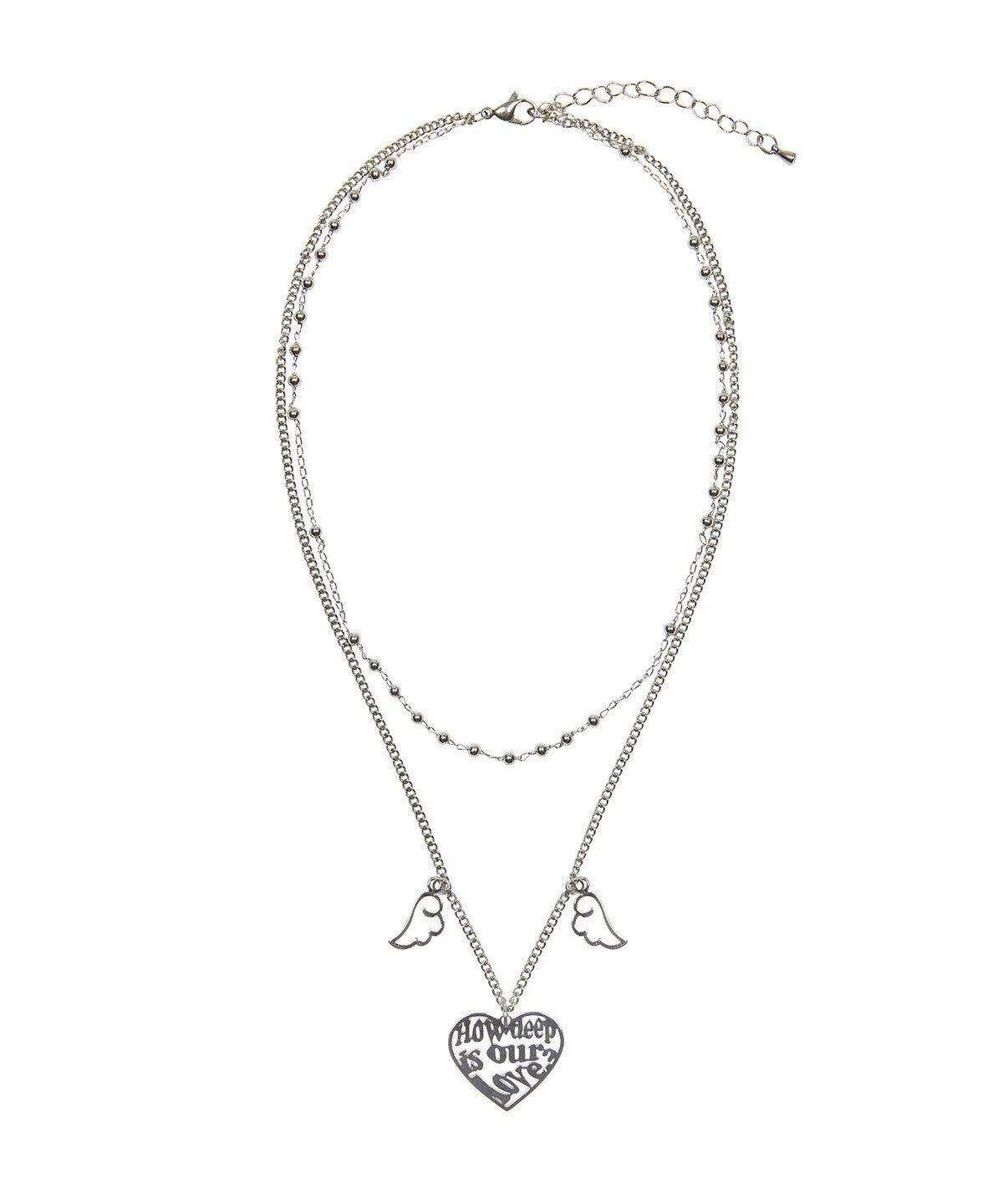 luvistrue - GT LOGO LAYERED NECKLACE(SILVER)