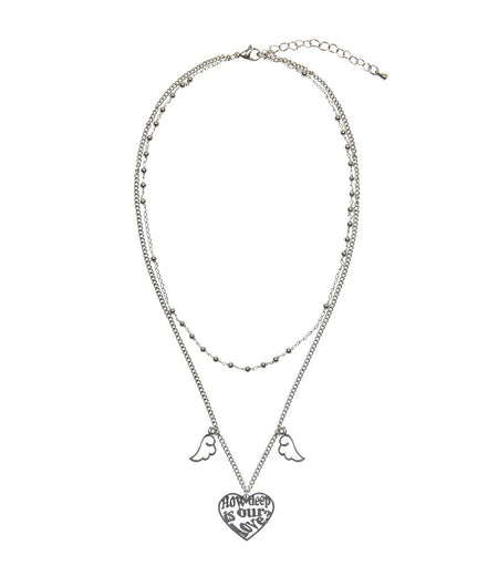 luvistrue - GT LOGO LAYERED NECKLACE(SILVER)