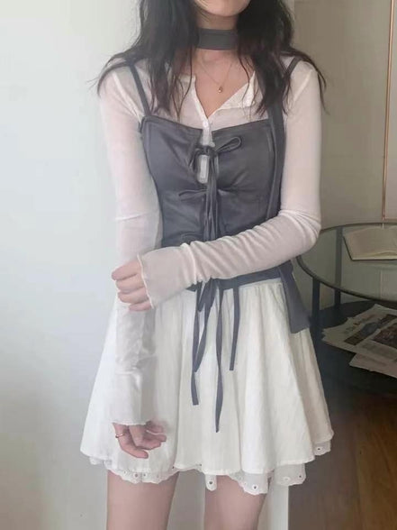 KR TIE TOP SET WITH MUFFLER (3 COLORS)
