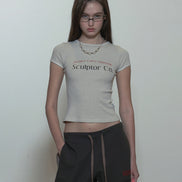 SCULPTOR - Archive Pigment Baby Tee (Dusty Ivory)