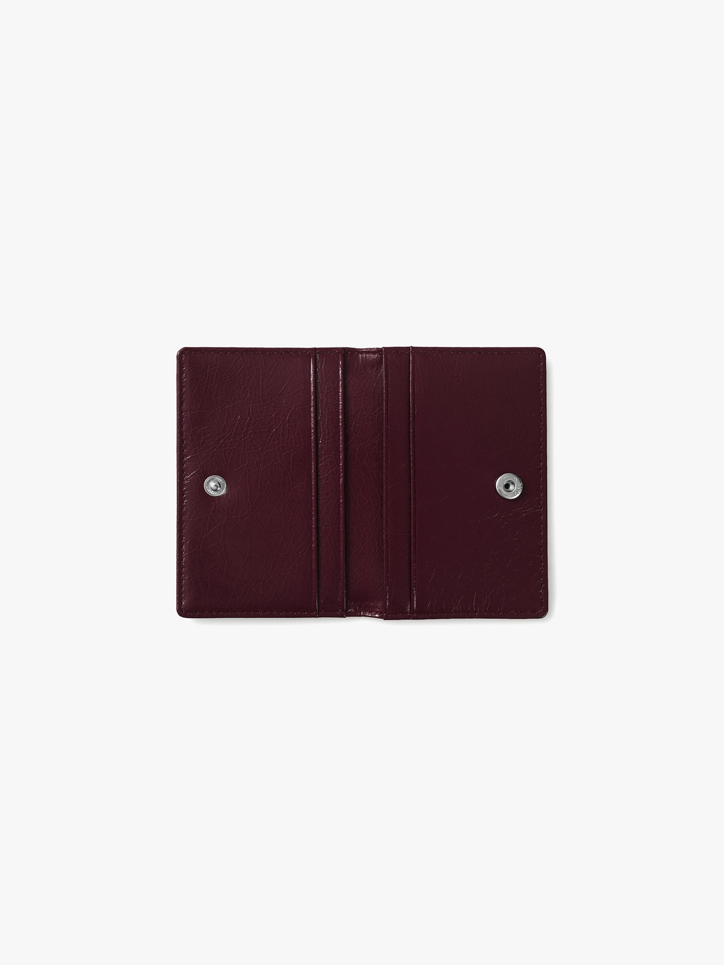 CRINKLE SOFT CARD CASE (DEEP CHERRY)