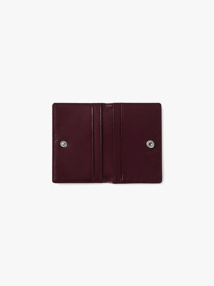 CRINKLE SOFT CARD CASE (DEEP CHERRY)