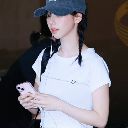 [KARINA同款] Dumaro - Pigment Washed Cotton Ball Cap (Grey Denim)