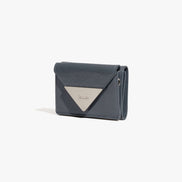 CRINKLE TRIANGLE TRIPLE WALLET (DARK GREY)
