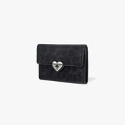 HEARTY FLAP WALLET (LEOPARD BLACK)