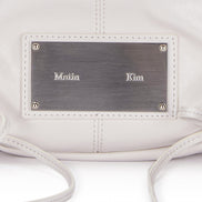 MATIN KIM - HALF SHIRRING RIBBON ROUND BAG (IVORY)