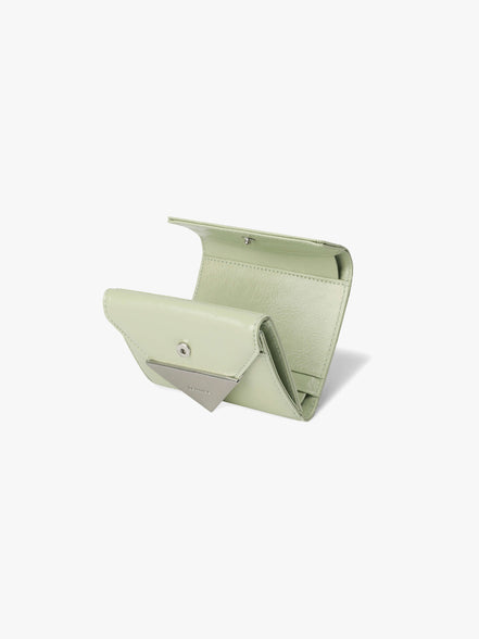 CRINKLE TRIANGLE DOCO WALLET (PISTACHIO)