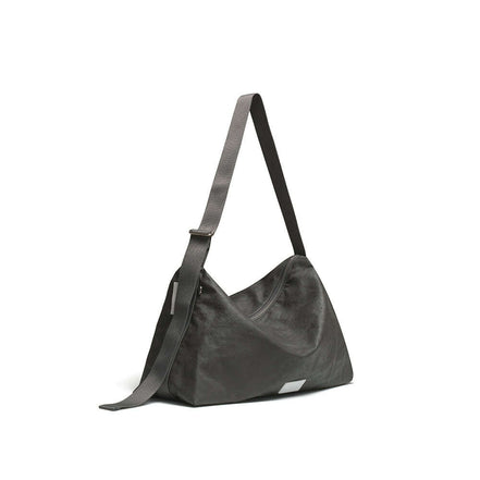 LEATHER HOBO BAG (GREY)