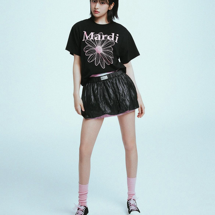MARDI MERCREDI - TSHIRT FLOWERMARDI (BLACK PINK)