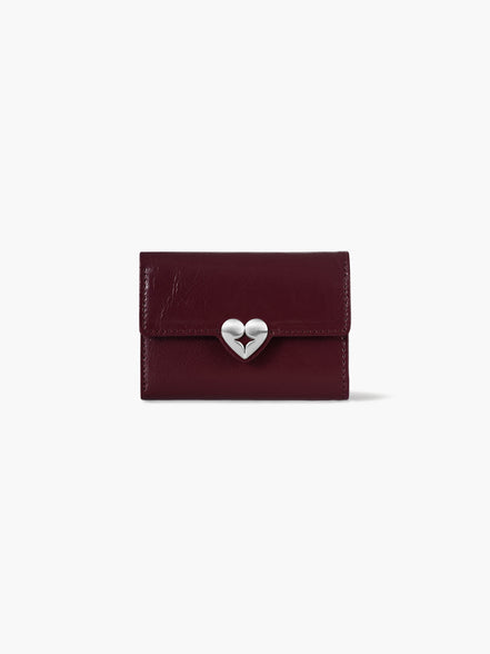 HEARTY FLAP WALLET (DEEP CHERRY)