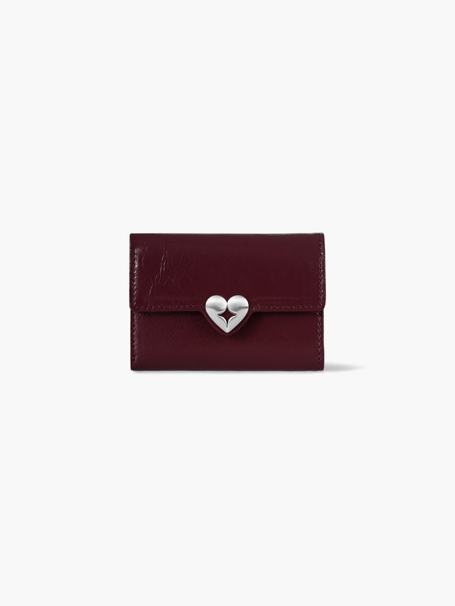 HEARTY FLAP WALLET (DEEP CHERRY)
