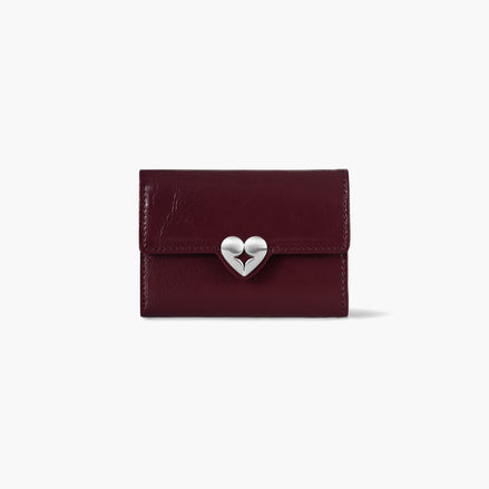 HEARTY FLAP WALLET (DEEP CHERRY)