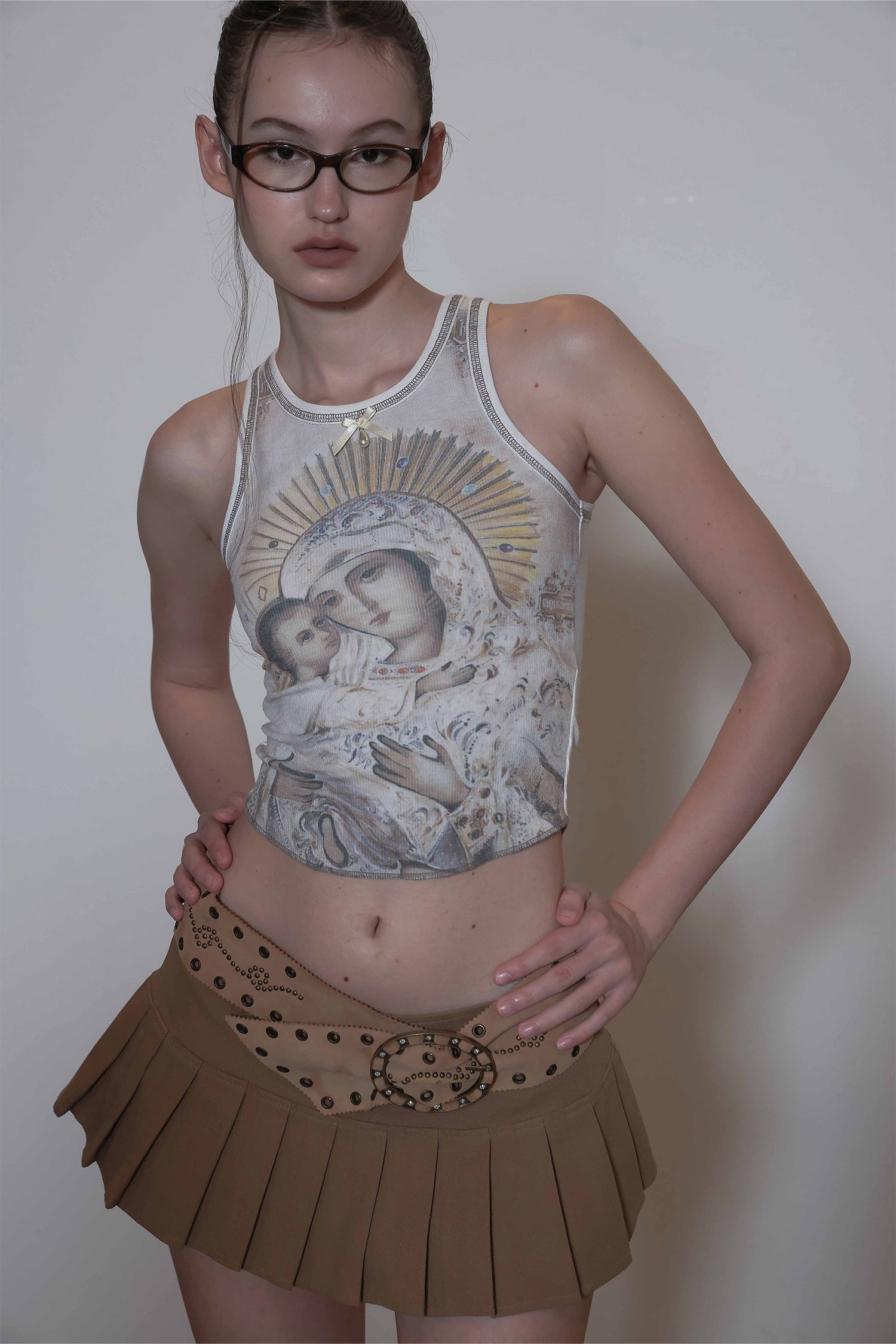 SCULPTOR - Maria Tear Drop Tank Top Dirty (Peach/Raw)