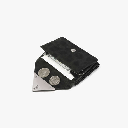 TRIANGLE TRIPLE WALLET (LEOPARD BLACK)