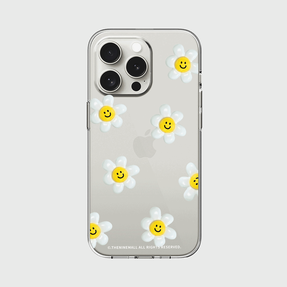 THE NINE MALL - smile daisy pattern 透明軟殼