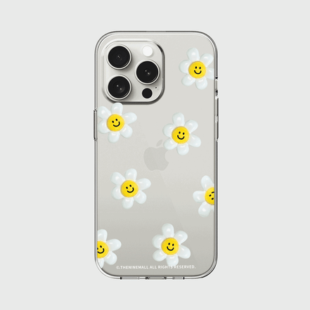 THE NINE MALL - smile daisy pattern 透明軟殼