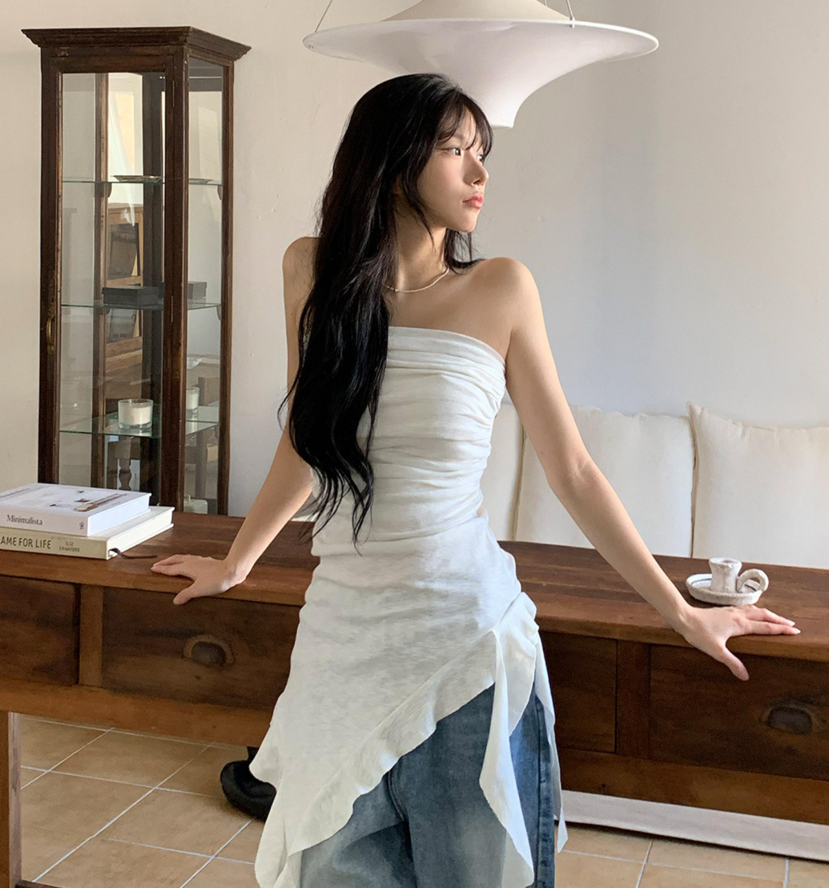KR RUFFLE WINGS TUBE TOP (4 COLORS)