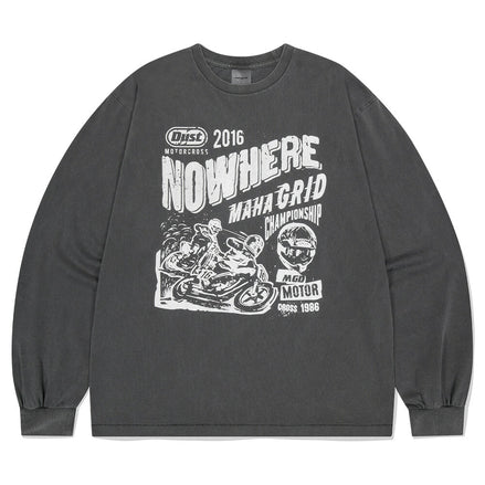 mahagrid - DUST MOTORCROSS PIGMENT LS TEE (CHARCOAL)