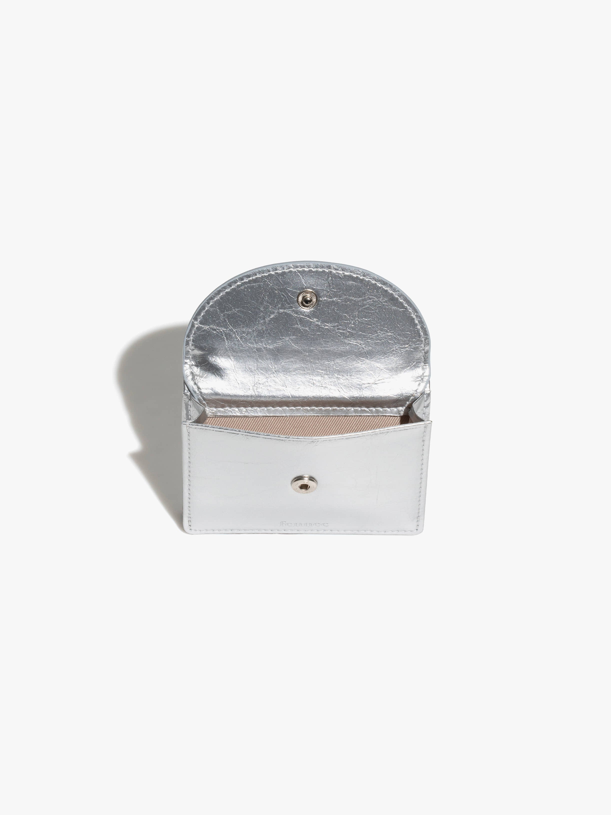 CRINKLE HALFMOON MINI WALLET (SILVER)
